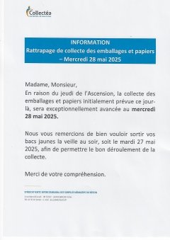 RATTRAPAGE DE COLLECTE 